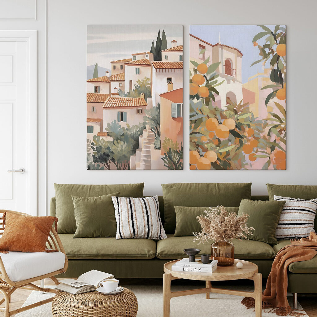 Painting of a city Painting of a city