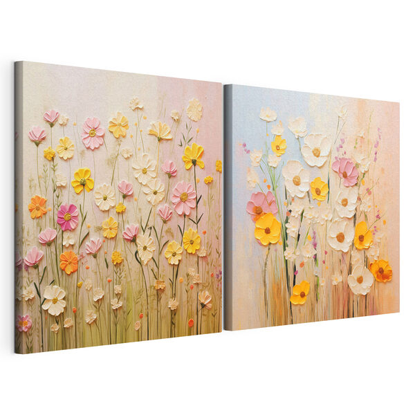 Stampa su tela modulare Dipinto di fiori su tela