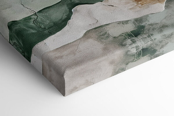 Painting of mountains and a crack in the wall