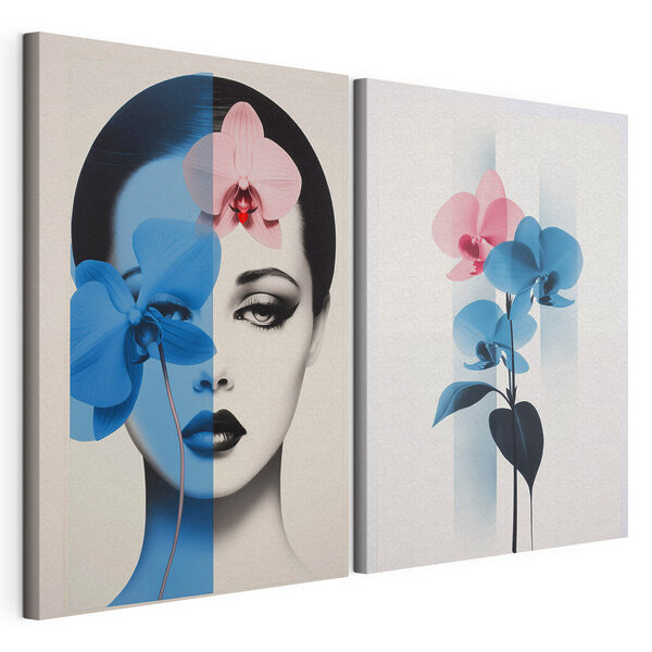 Woman with flowers on her head