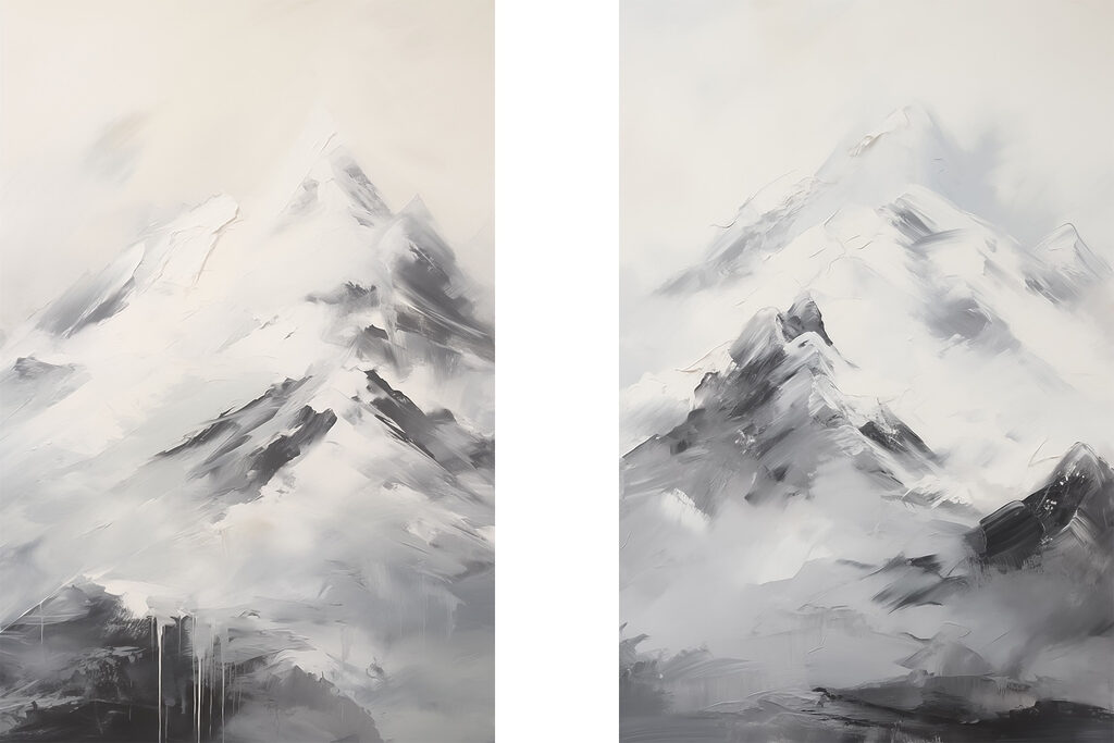 Painting of a mountain range