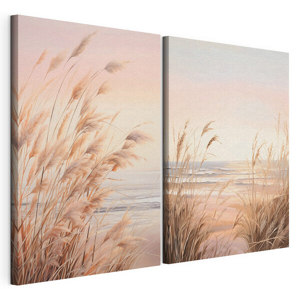Soft grasses by the calm sea