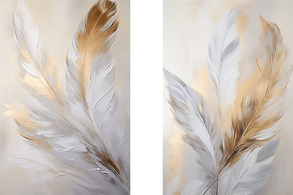 Delicate feathers in soft hues