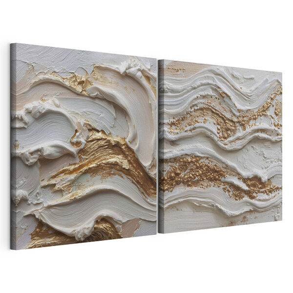 Textured waves of cream and color