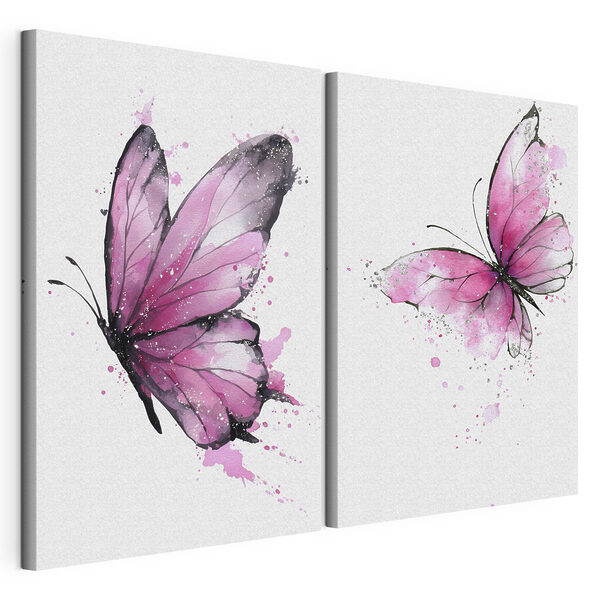 Two butterflies with pink wings Two butterflies with pink wings