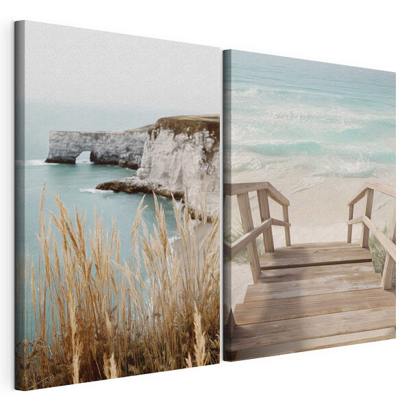 Wooden walkway leading to a beach