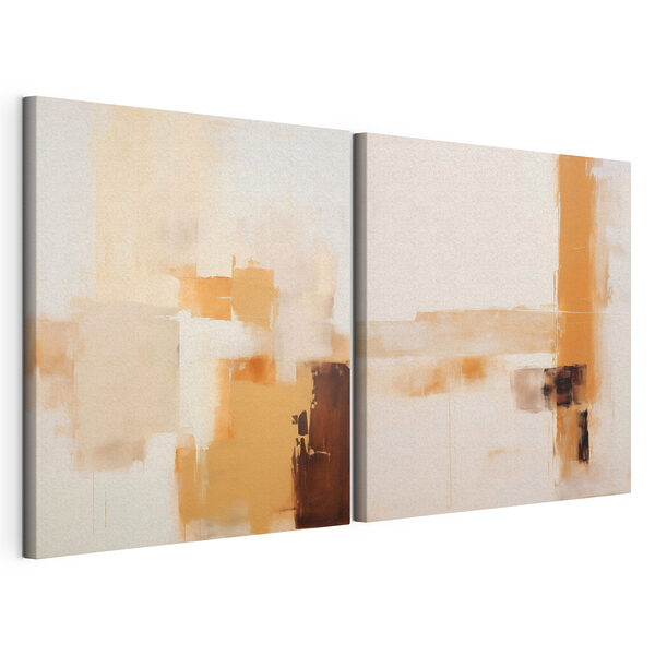 Dipinto realizzato con diverse tonalità di marrone e bianco Stampa su tela modulare Dipinto realizzato con diverse tonalità di marrone e bianco