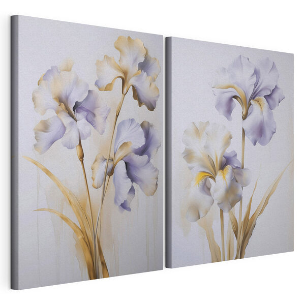 Dipinto di fiori su una parete Stampa su tela modulare Dipinto di fiori su una parete
