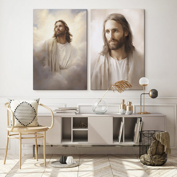 Painting of a man in white robes Painting of a man in white robes