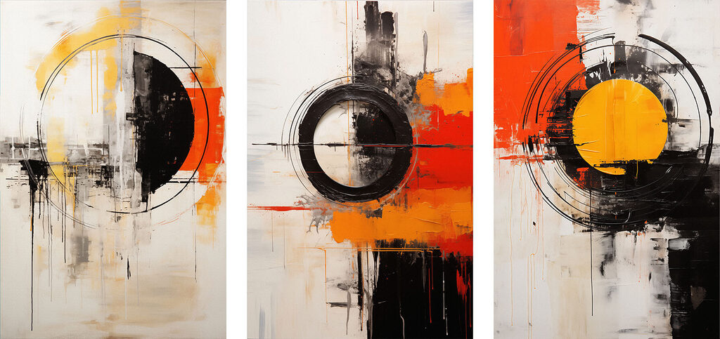 Group of paintings with different colors Group of paintings with different colors