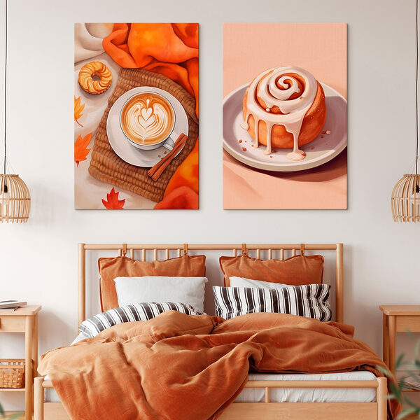 Cup of coffee and a cinnamon roll Cup of coffee and a cinnamon roll