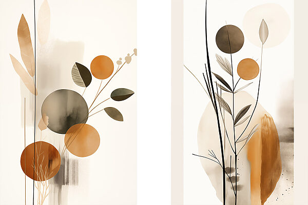 Abstract floral shapes in warm tones Abstract floral shapes in warm tones
