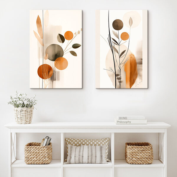 Abstract floral shapes in warm tones Abstract floral shapes in warm tones