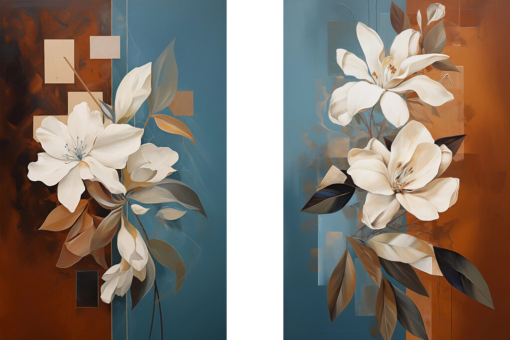 Painting of white flowers Painting of white flowers
