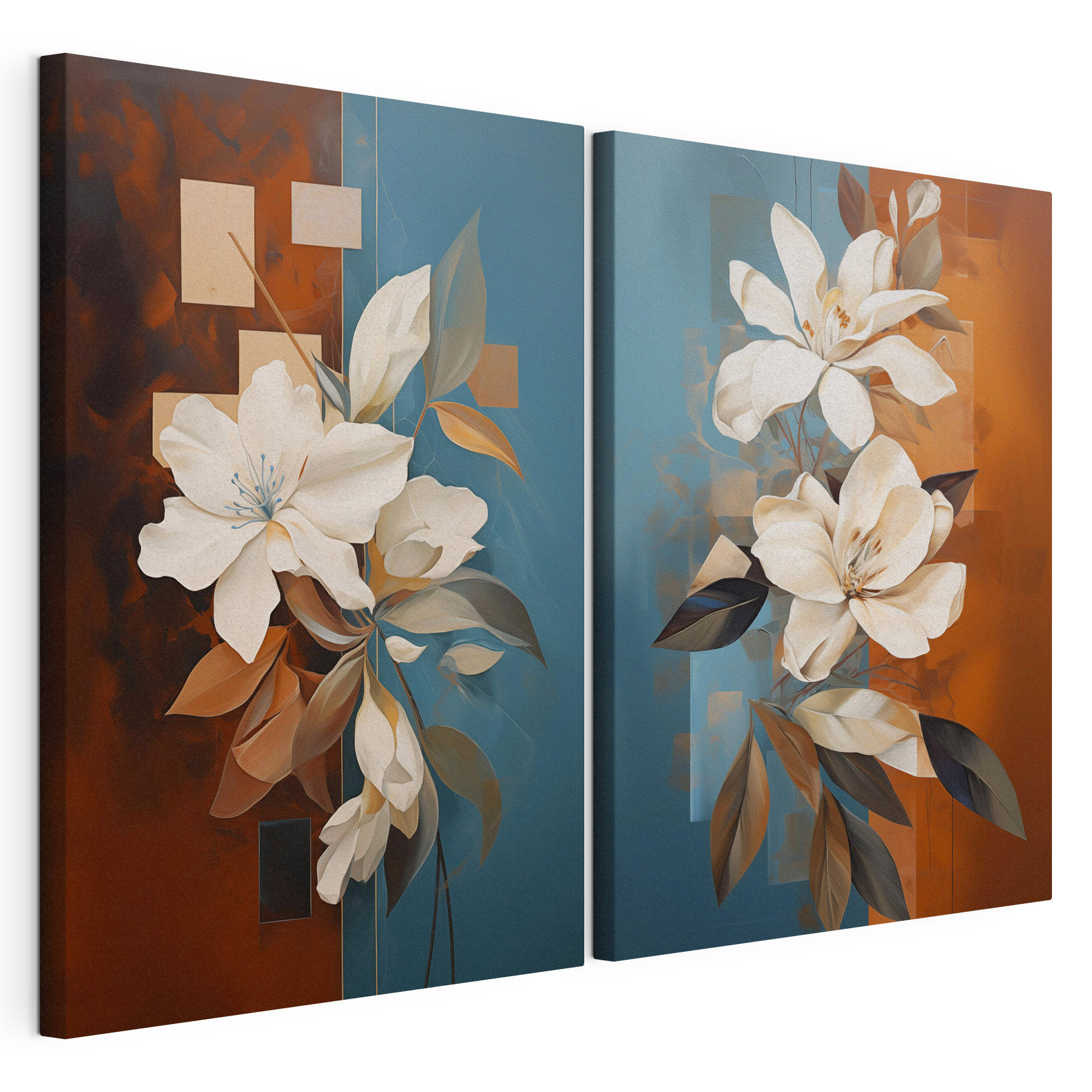 Painting of white flowers Painting of white flowers