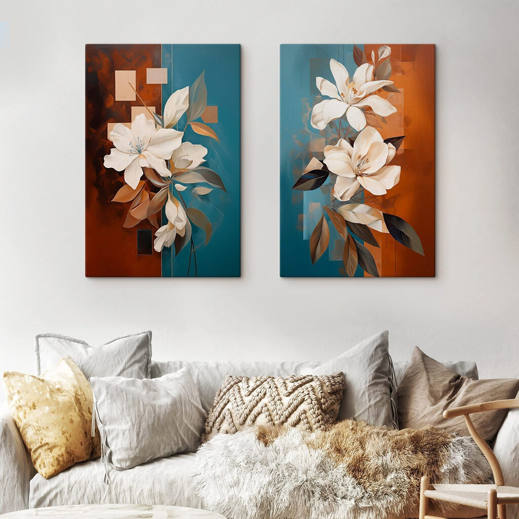 Painting of white flowers Painting of white flowers