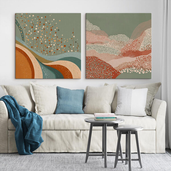 Two paintings of a landscape Two paintings of a landscape