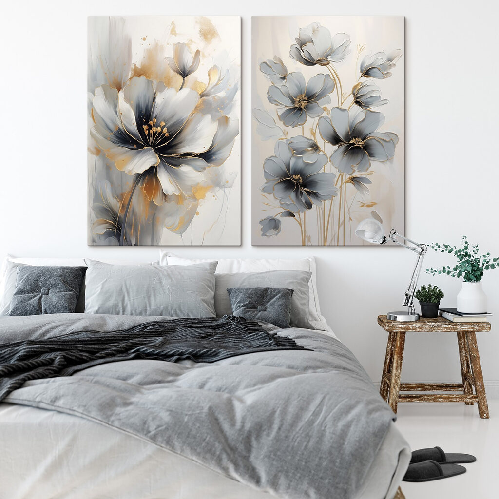 - Elegant blooms in soft hues - Elegant blooms in soft hues