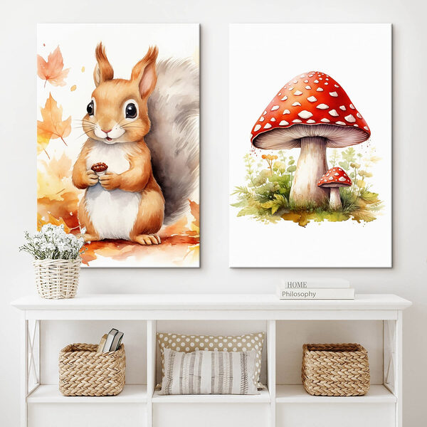Squirrel holding a mushroom Squirrel holding a mushroom