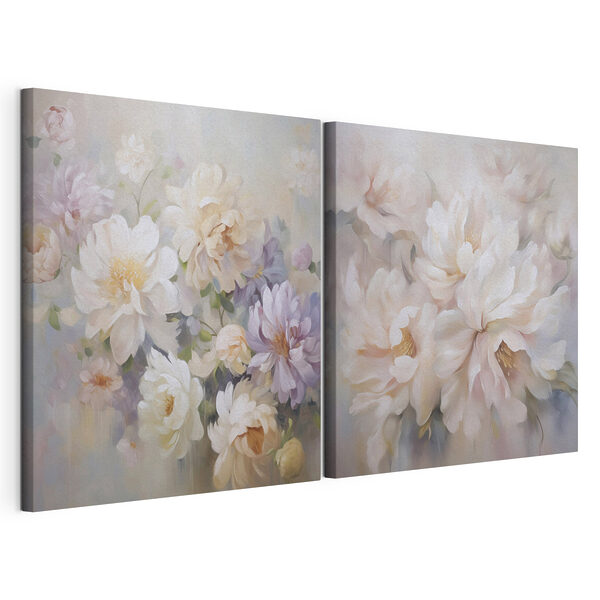 Dipinto di fiori su tela Stampa su tela modulare Dipinto di fiori su tela