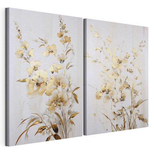 - Elegante composizione floreale dai toni tenui Stampa su tela modulare - Elegante composizione floreale dai toni tenui