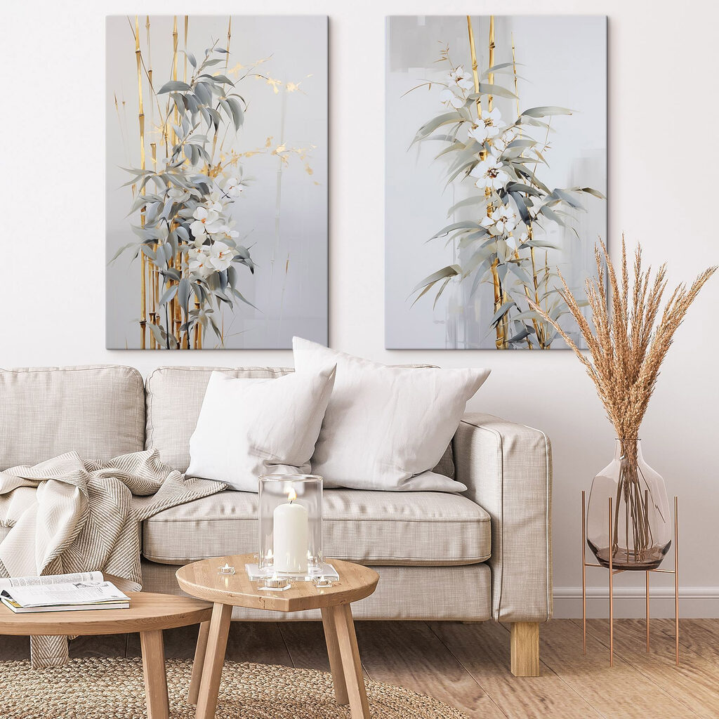 Painting of flowers and leaves Painting of flowers and leaves