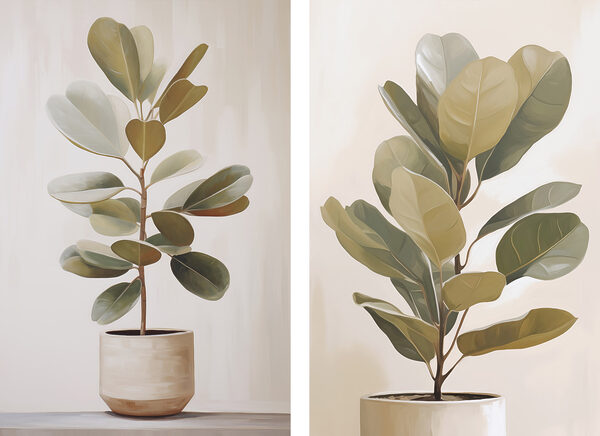 Potted plant in a white pot