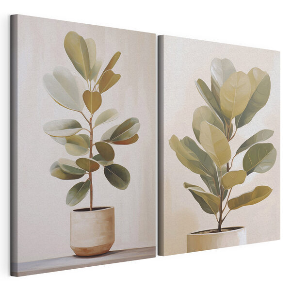 Potted plant in a white pot