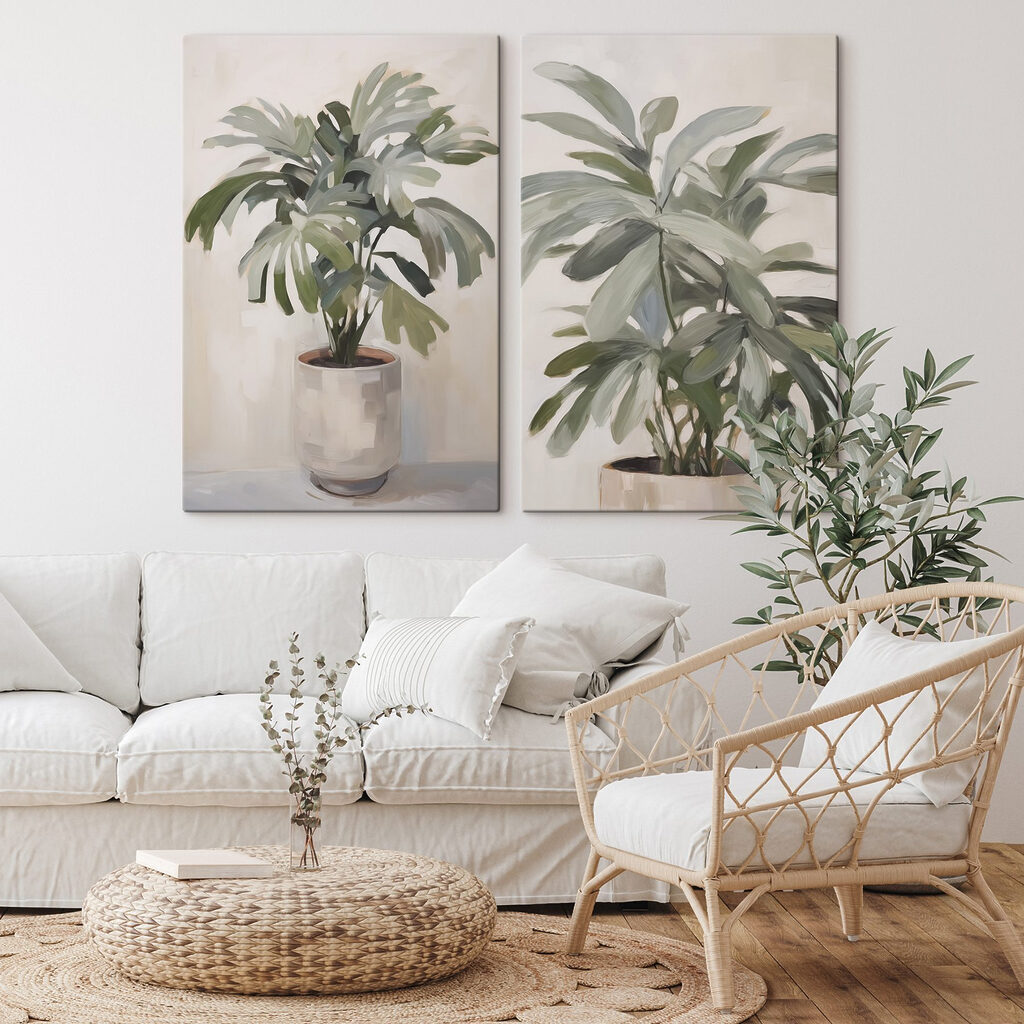 Painting of a plant in a pot Painting of a plant in a pot