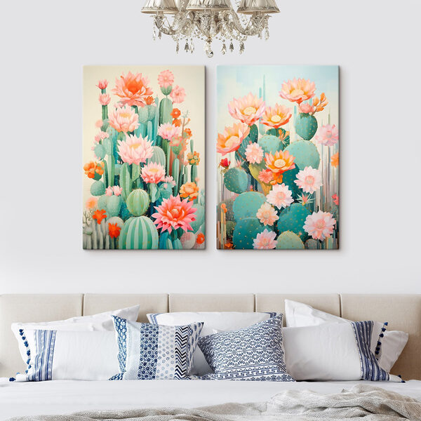 Painting of flowers and cactuses Painting of flowers and cactuses