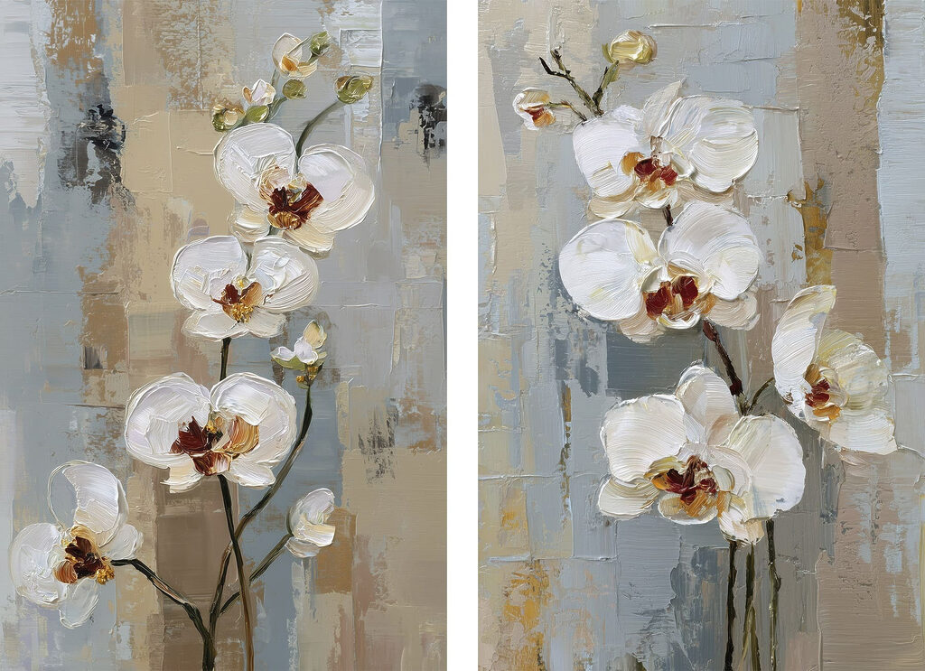 Painting of white flowers Painting of white flowers