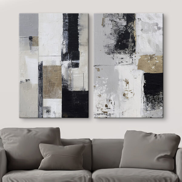 Painting of black and white squares Painting of black and white squares