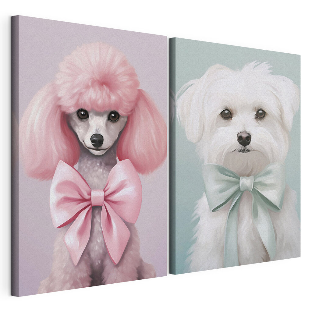 Dog with pink hair and a bow Dog with pink hair and a bow