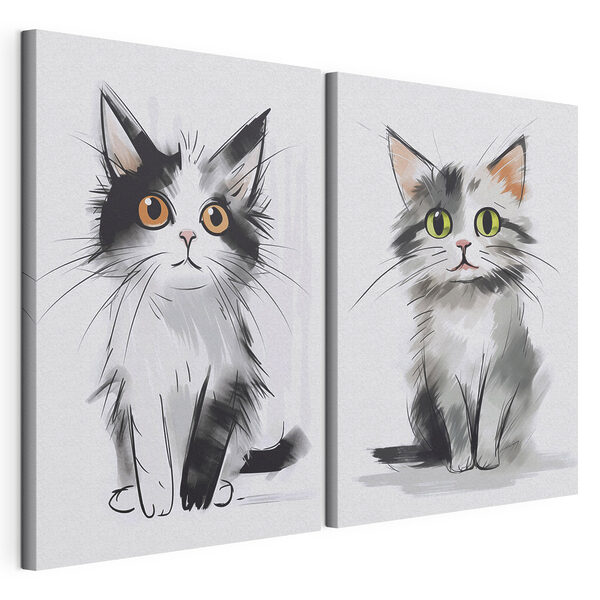 Disegno di un gatto Stampa su tela modulare Disegno di un gatto