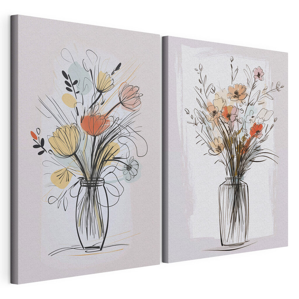 Painting of flowers in a vase Painting of flowers in a vase