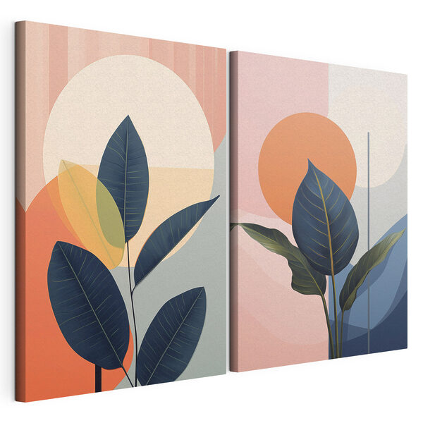 - Lush leaves against vibrant backgrounds - Lush leaves against vibrant backgrounds