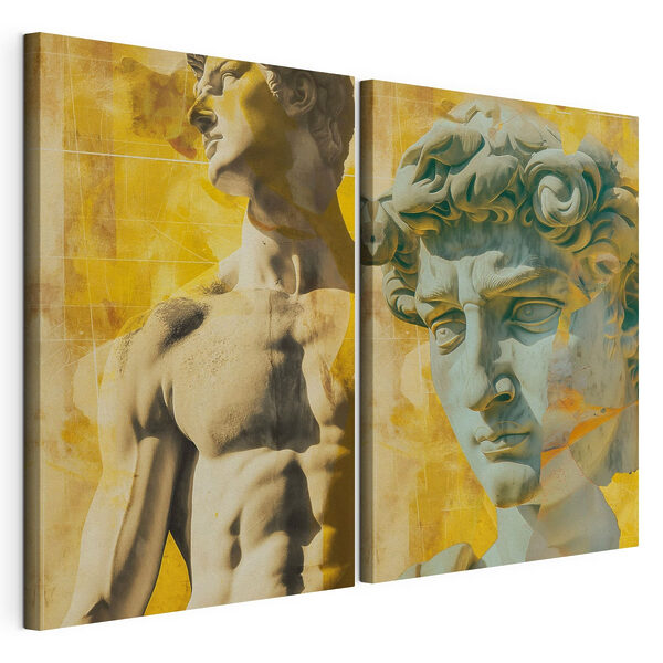 Collage di una statua Stampa su tela modulare Collage di una statua