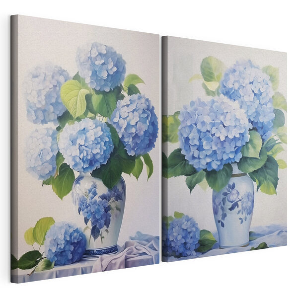 Dipinto raffigurante dei fiori in un vaso Stampa su tela modulare Dipinto raffigurante dei fiori in un vaso