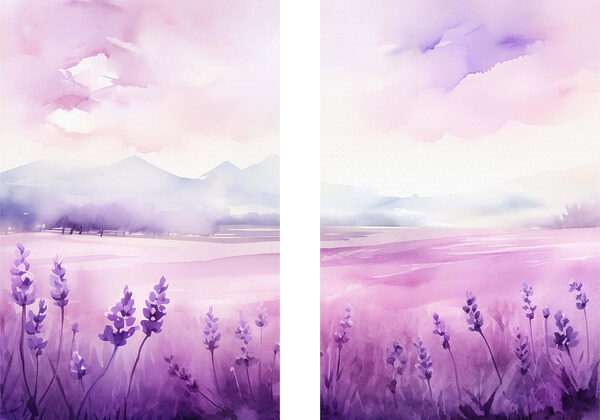 Painting of a lavender field Painting of a lavender field
