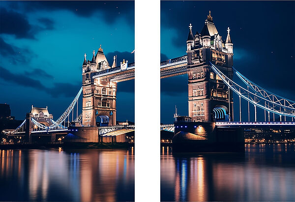 Bridge with towers and towers at night Bridge with towers and towers at night