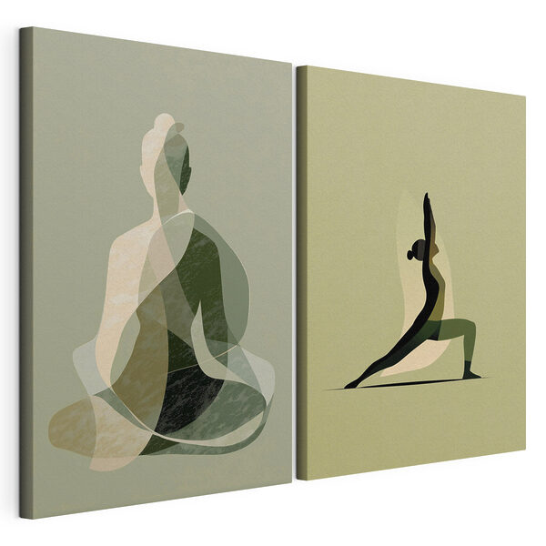 Donna che fa yoga Stampa su tela modulare Donna che fa yoga