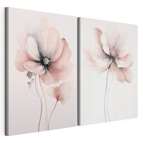 Stampa su tela modulare Dipinto di fiori su una superficie bianca (COD: m30087) Stampa su tela modulare Stampa su tela modulare Dipinto di fiori su una superficie bianca (COD: m30087)
