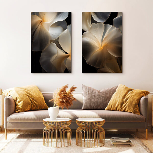 Delicate floral shapes in soft hues Delicate floral shapes in soft hues