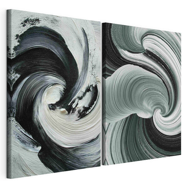 Vortici dinamici di colori monocromatici Stampa su tela modulare Vortici dinamici di colori monocromatici