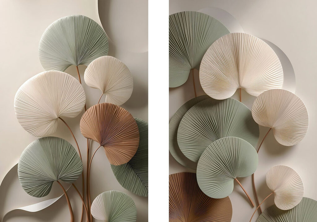 Elegant paper leaves in soft tones Elegant paper leaves in soft tones
