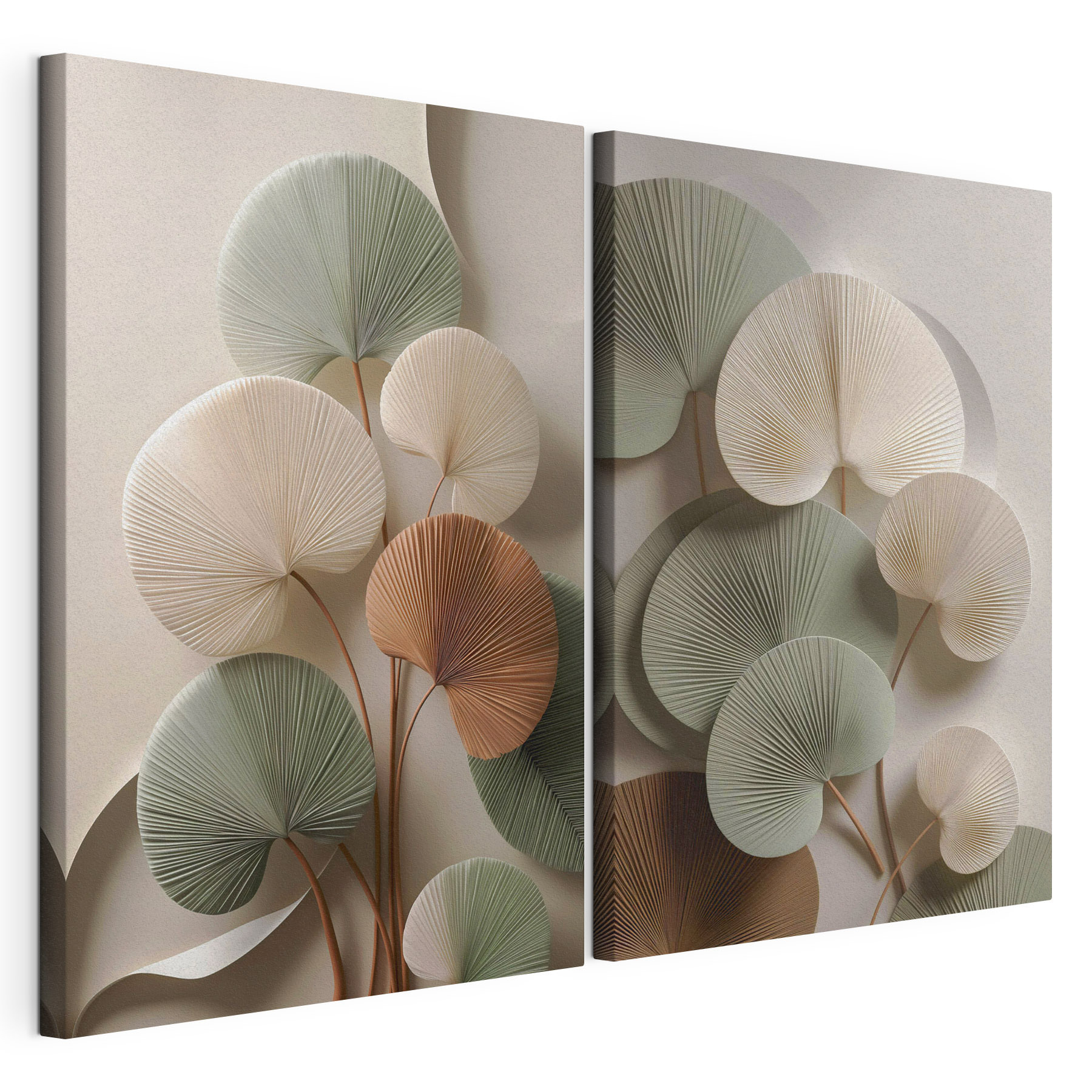 Elegant paper leaves in soft tones Elegant paper leaves in soft tones