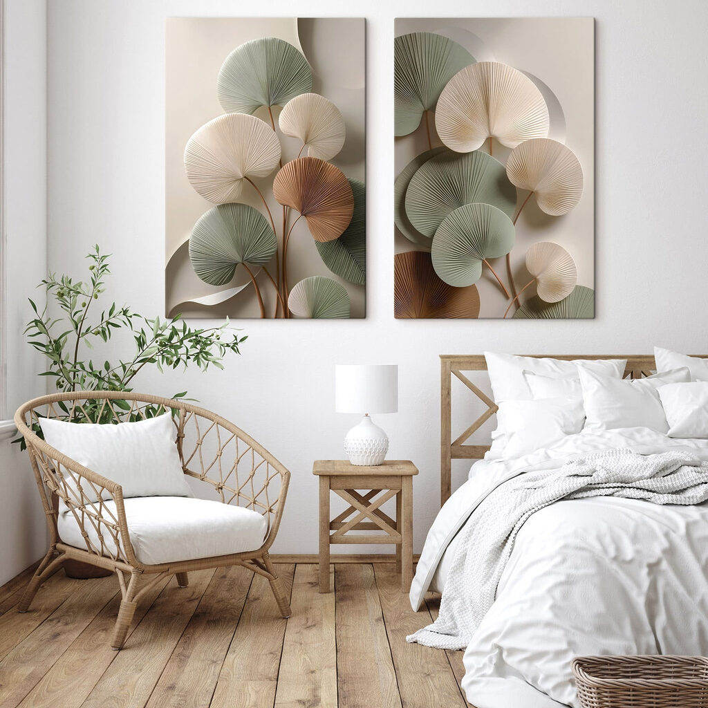 Elegant paper leaves in soft tones Elegant paper leaves in soft tones