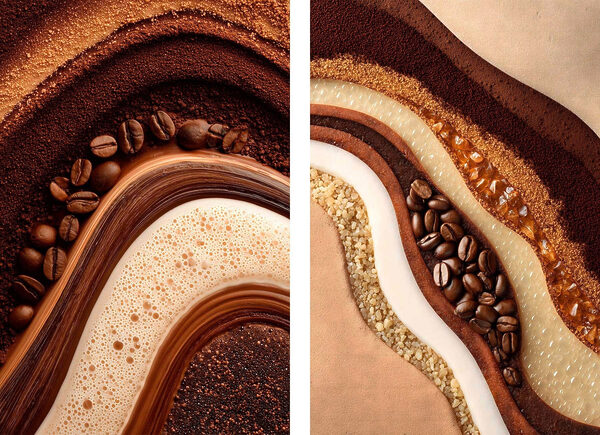 Stampa su tela modulare Una delizia a strati al caffè e al caramello (COD: m30174) Stampa su tela modulare Una delizia a strati al caffè e al caramello (COD: m30174)
