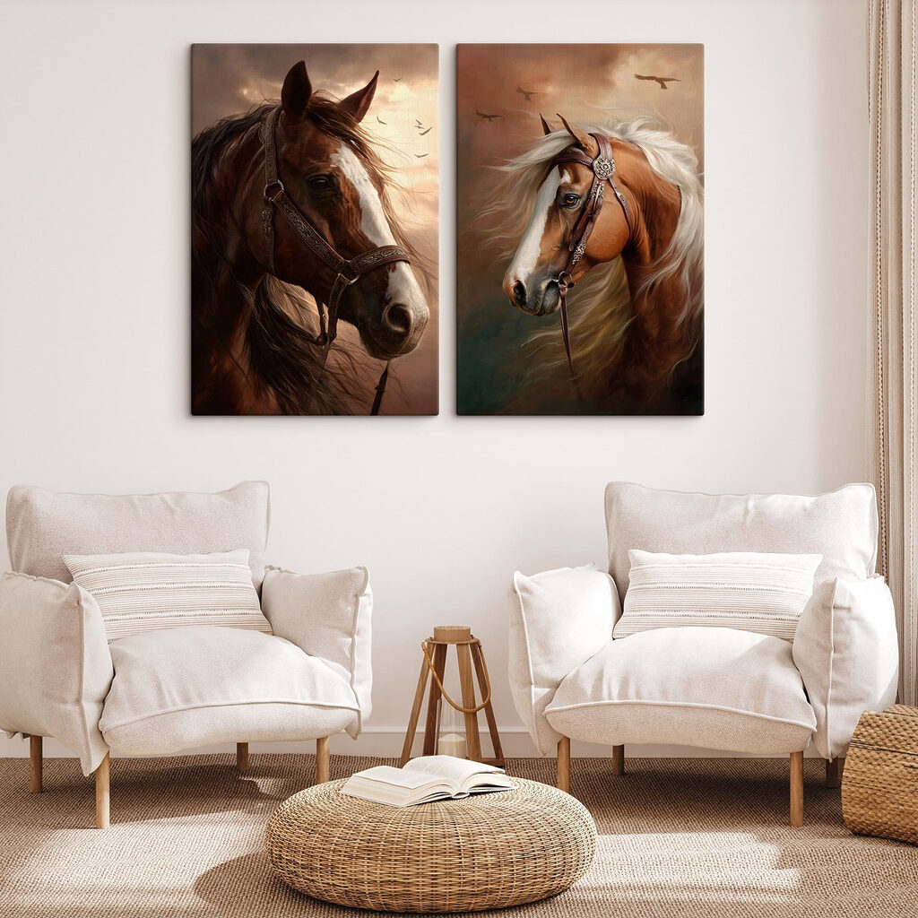 Collage of horses with a bridle