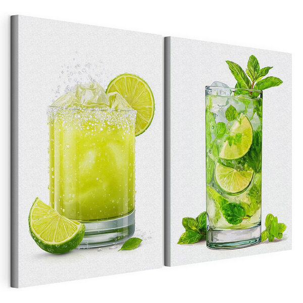 Rinfrescanti cocktail estivi dai colori vivaci Stampa su tela modulare Rinfrescanti cocktail estivi dai colori vivaci